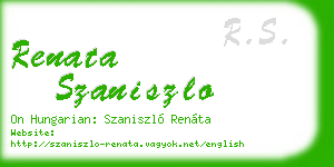 renata szaniszlo business card