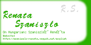 renata szaniszlo business card